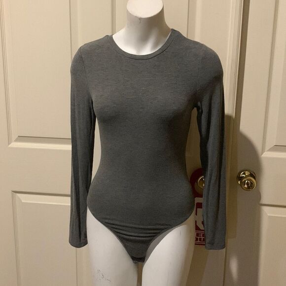 Black Tape ribbed Bodysuit. Small - Picture 1 of 9